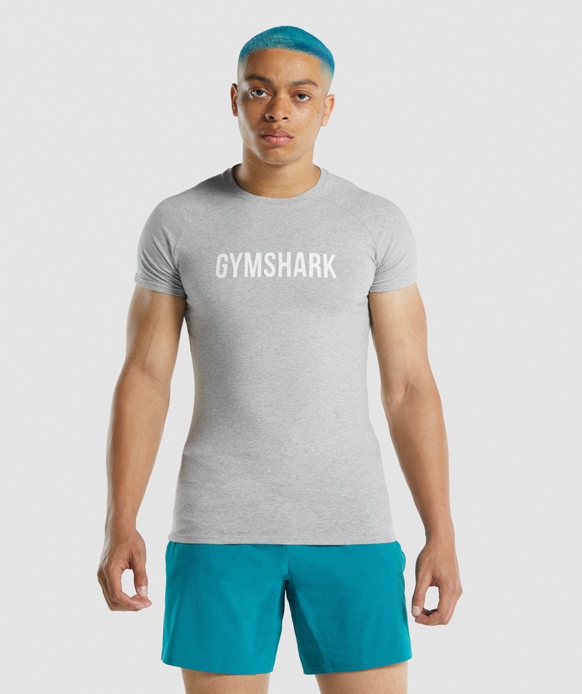 Light Grey Men's Gymshark Apollo T-Shirts | USA-76934