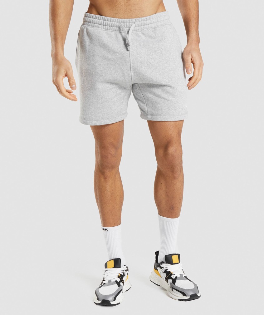 Light Grey Men's Gymshark Crest Shorts | USA-30847