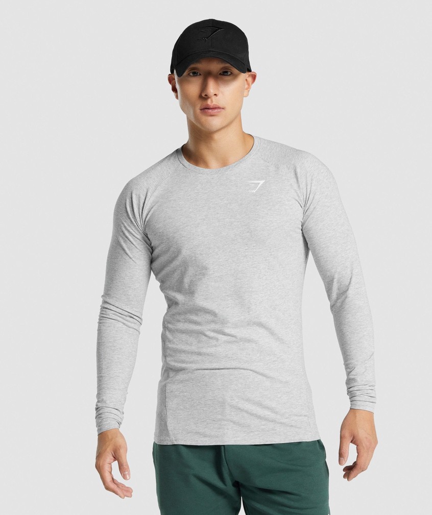 Light Grey Men's Gymshark Critical 2.0 Long Sleeve T-Shirts | USA-53764