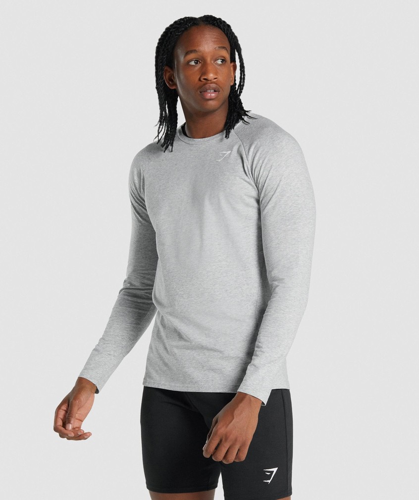 Light Grey Men's Gymshark Critical 2.0 Long Sleeve T-Shirts | USA-70962