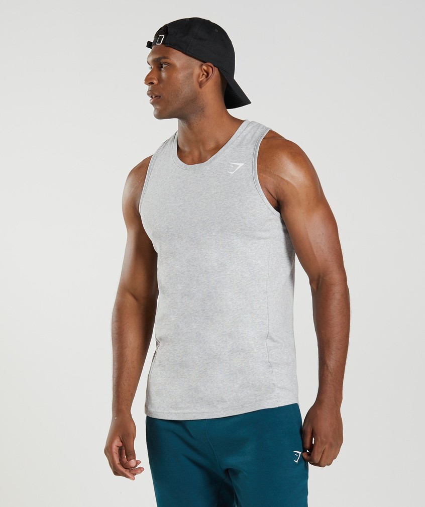 Light Grey Men's Gymshark React Tank | USA-56941