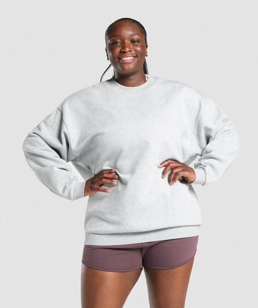 Light Grey Women's Gymshark Training Oversized Swea Pullover | USA-62714