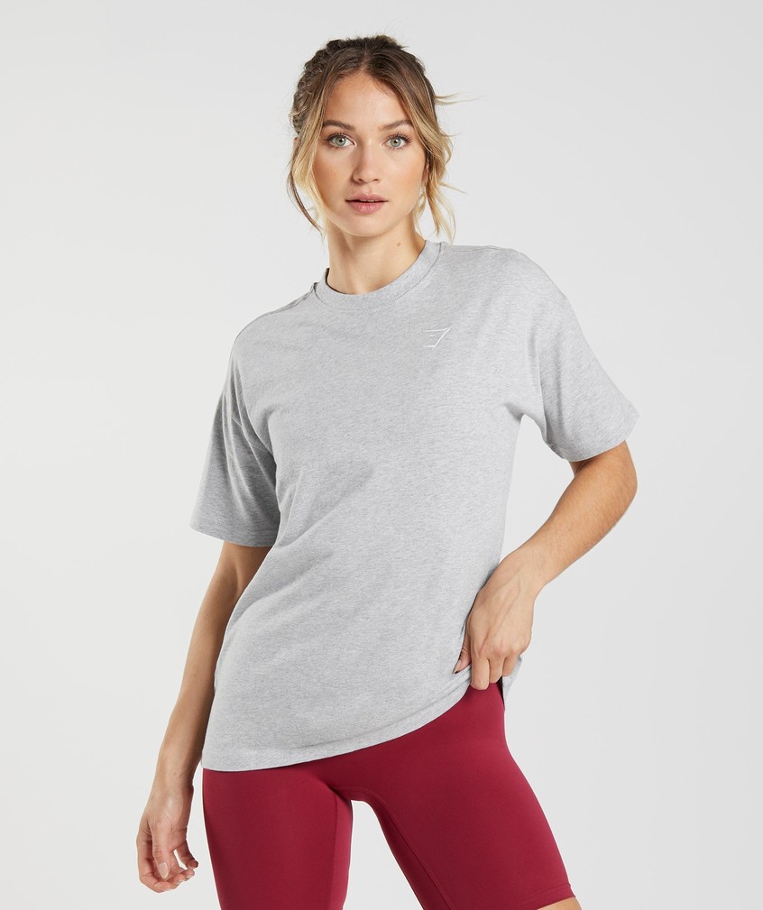 Light Grey Women's Gymshark Training Oversized T-Shirts | USA-73426