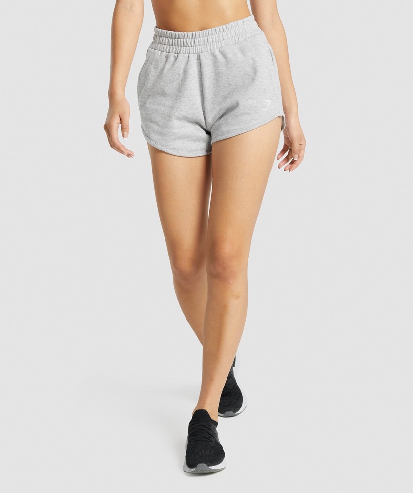 Light Grey Women's Gymshark Training Sweat Shorts | USA-84291