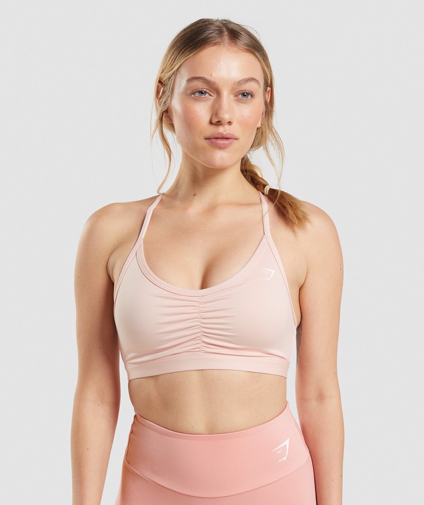 Light Pink Women's Gymshark Ruched Sports Bra | USA-57860