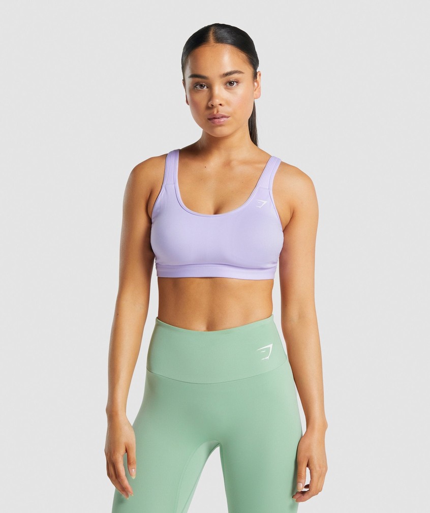 Light Purple Women's Gymshark Scoop Neck Sports Bra | USA-32408