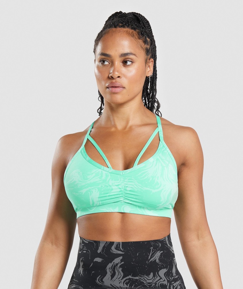 Light Turquoise Women's Gymshark GS Power Sports Bra | USA-91637