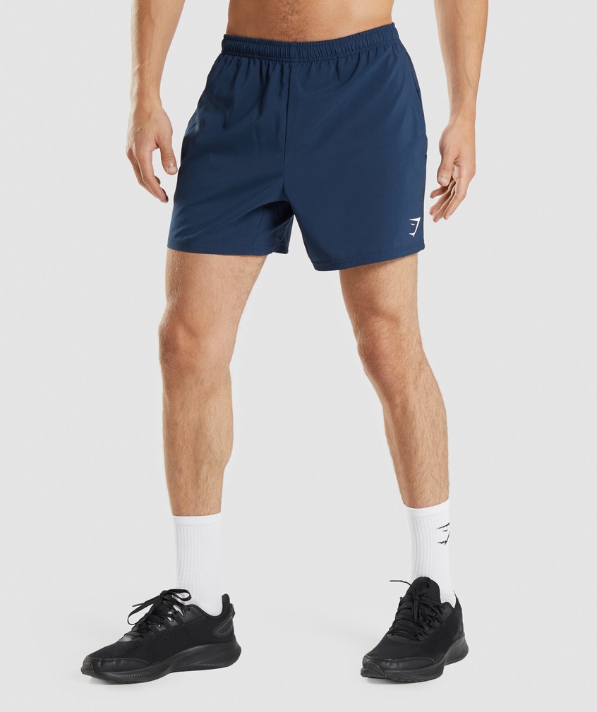 Navy Men's Gymshark Arrival 5" Shorts | USA-87952