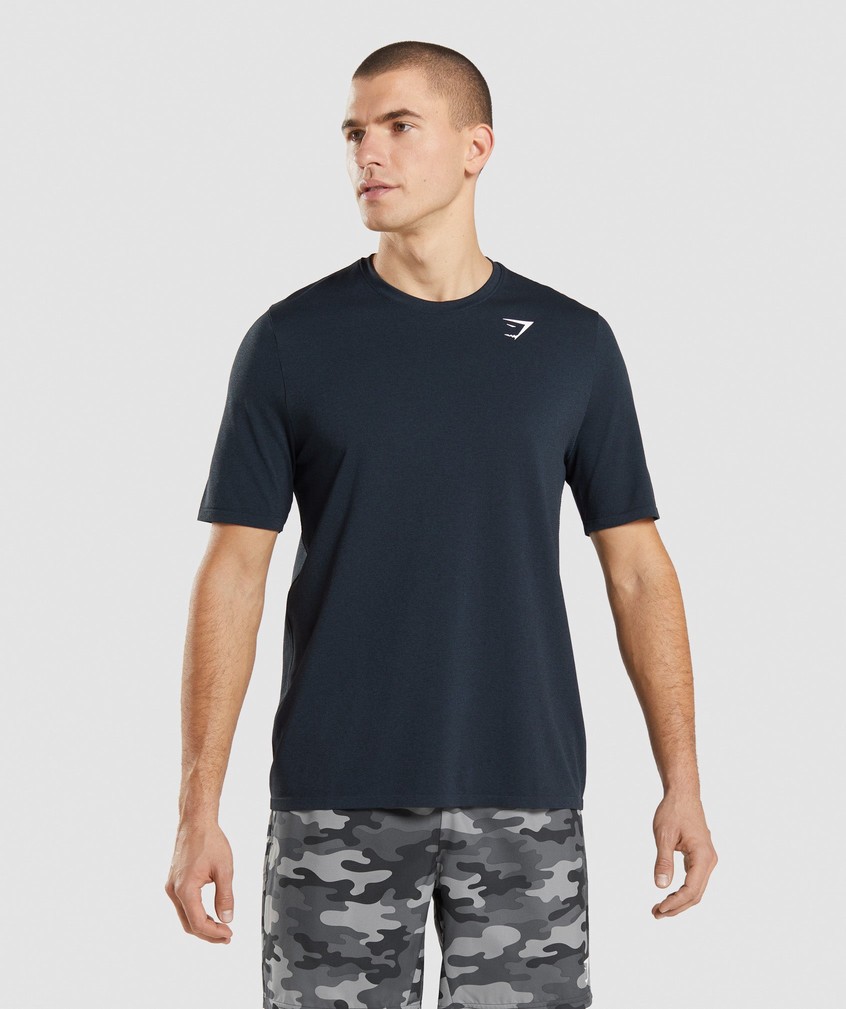 Navy Men's Gymshark Arrival Seamless T-Shirts | USA-58276