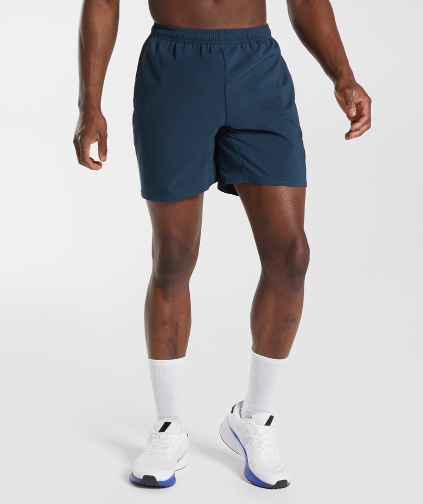 Navy Men's Gymshark Arrival Shorts | USA-63458