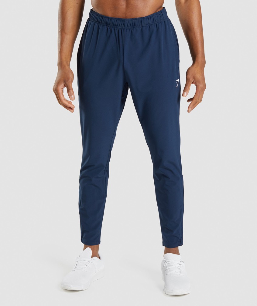 Navy Men's Gymshark Arrival Woven Joggers | USA-49075