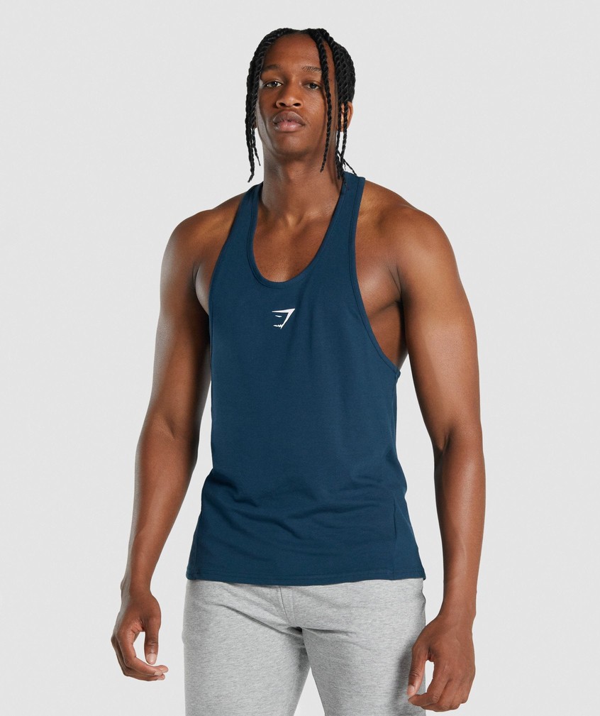 Navy Men's Gymshark Critical 2.0 Stringer | USA-07285