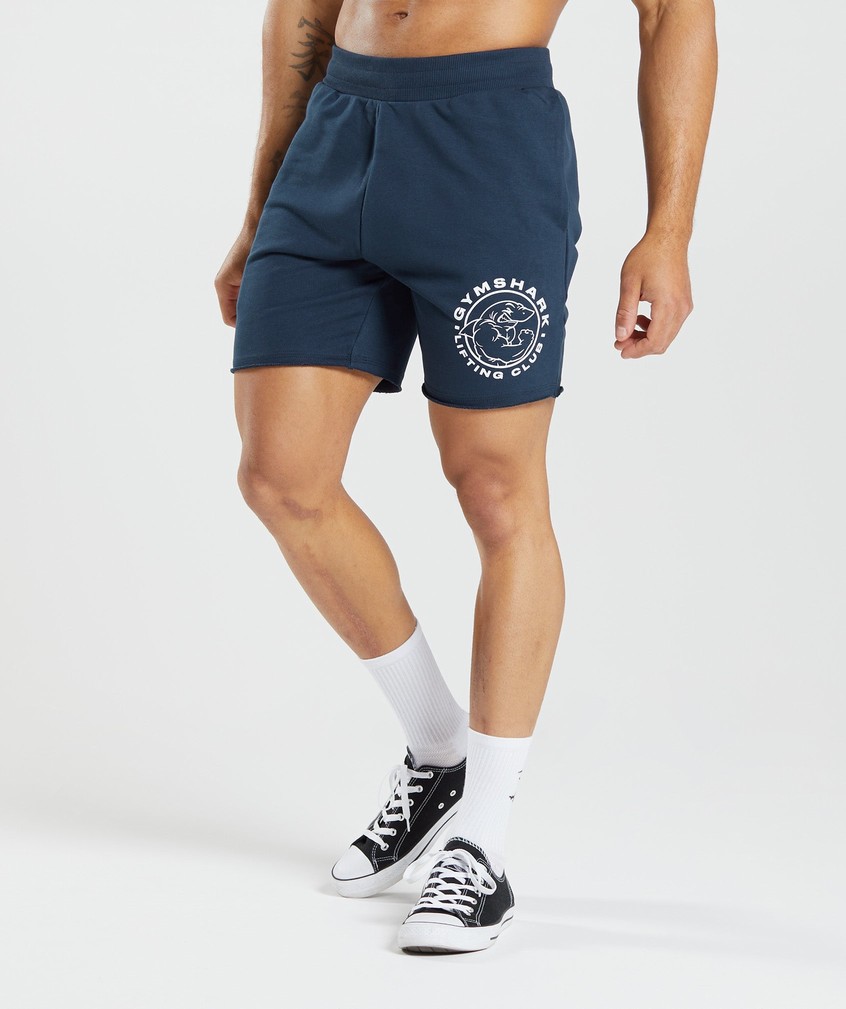 Navy Men's Gymshark Legacy Shorts | USA-34018