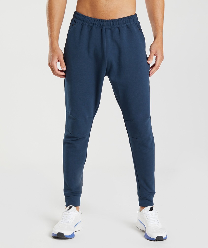 Navy Men's Gymshark Rest Day Knit Joggers | USA-23768