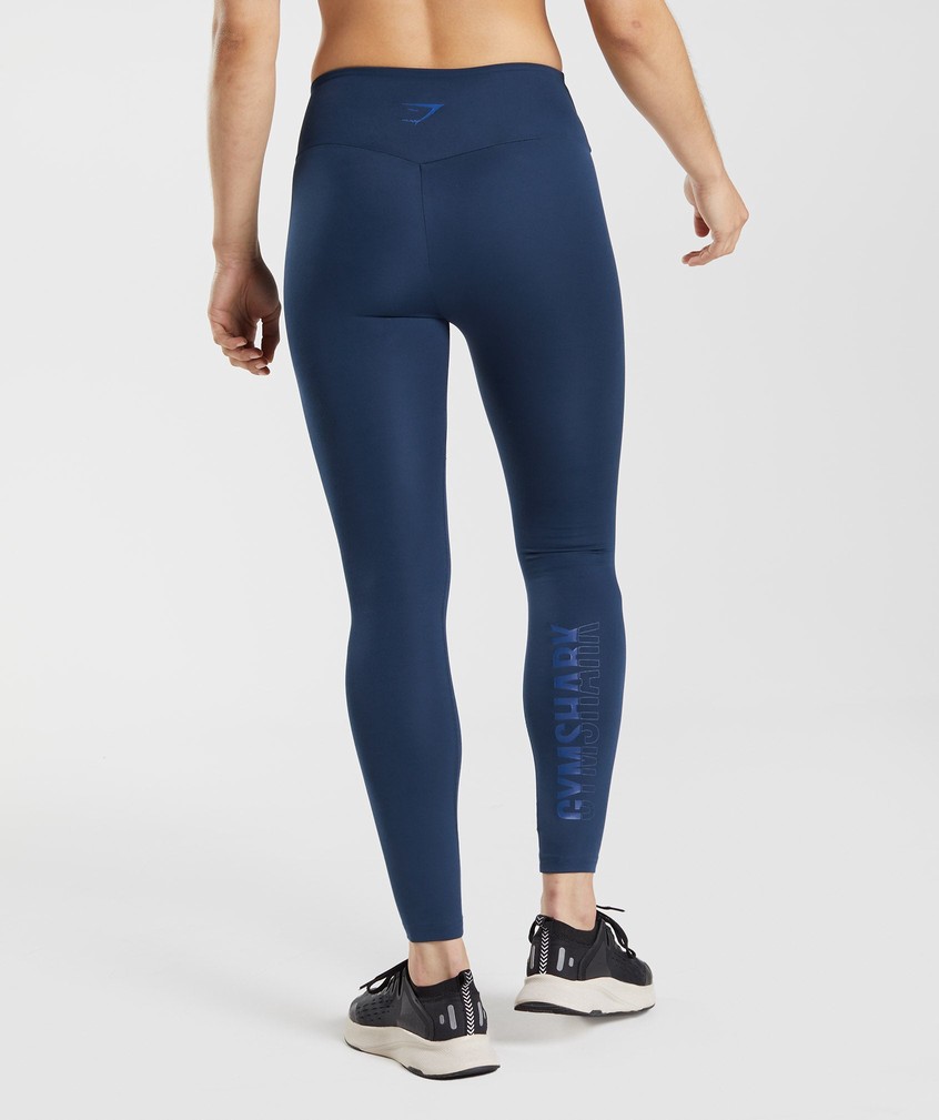 Navy Women's Gymshark Fraction Leggings | USA-60413