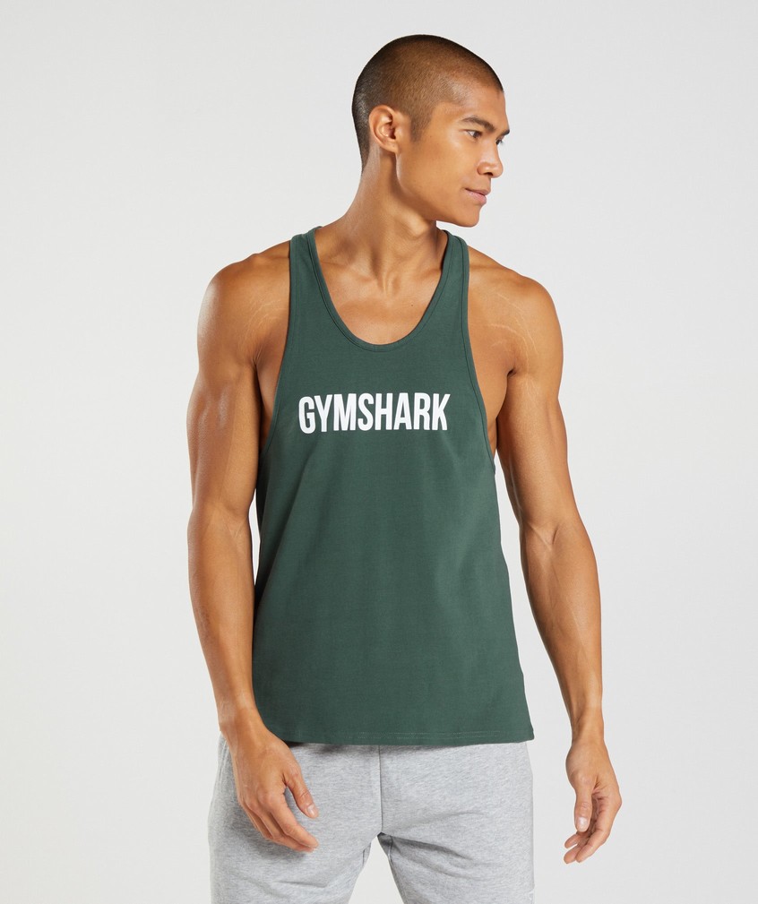 Obsidian Green Men's Gymshark Apollo Stringer | USA-47123