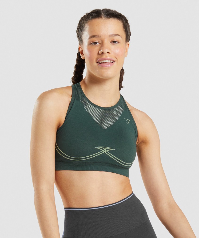 Obsidian Green Women's Gymshark Apex Seamless Sports Bra | USA-23718