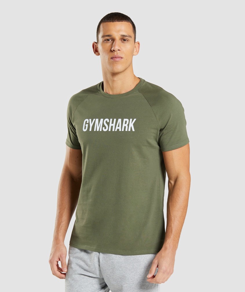 Olive Men's Gymshark Apollo T-Shirts | USA-97240