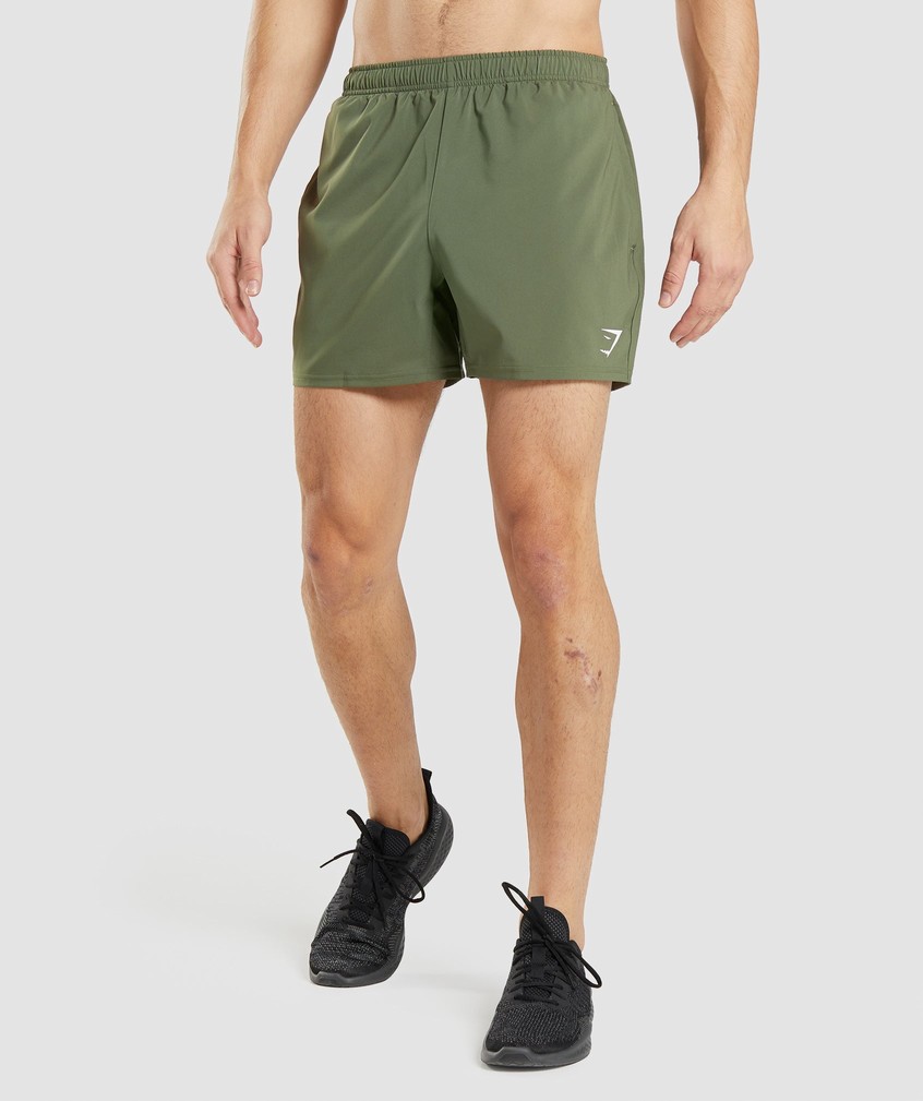 Olive Men's Gymshark Arrival 5" Shorts | USA-75063