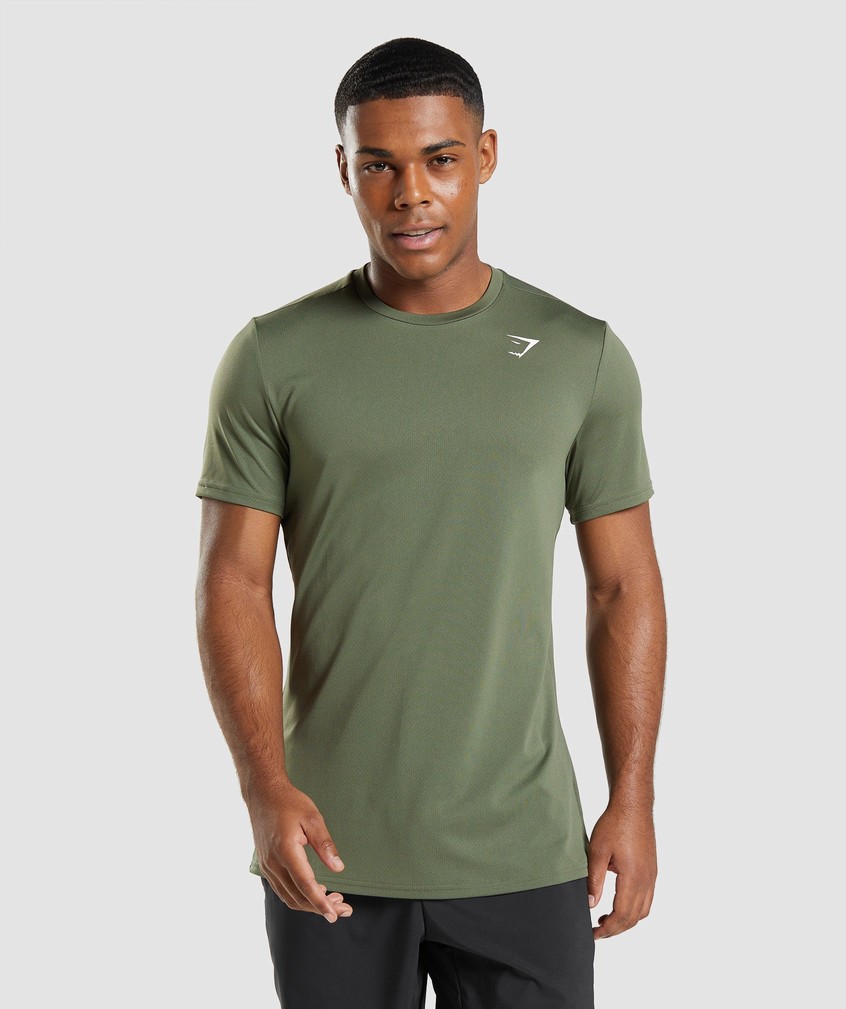 Olive Men's Gymshark Arrival T-Shirts | USA-13879