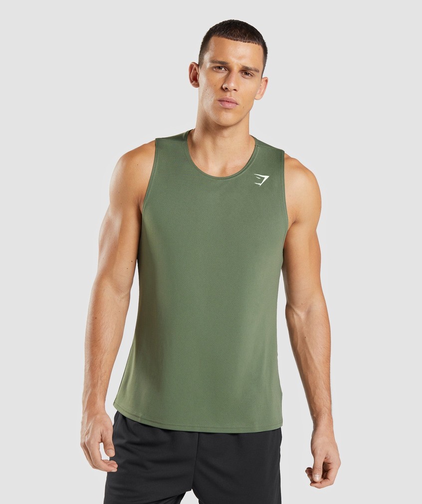 Olive Men's Gymshark Arrival Tank | USA-42830