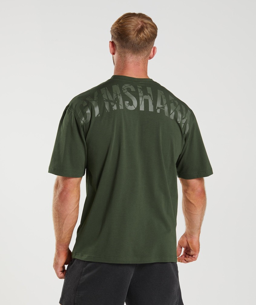 Olive Men's Gymshark Power T-Shirts | USA-97806