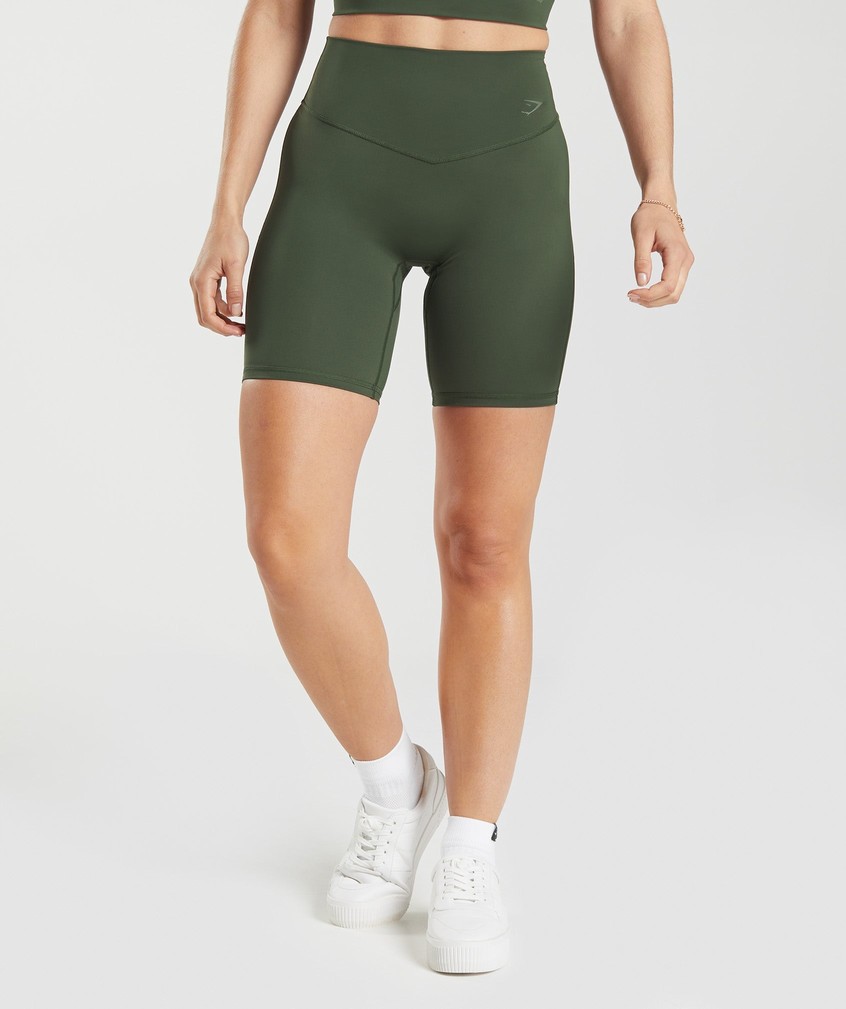 Olive Women's Gymshark Elevate Cycling Shorts | USA-30982