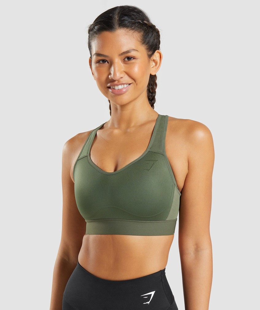 Olive Women's Gymshark Lightweight High Support Sports Bra | USA-71930