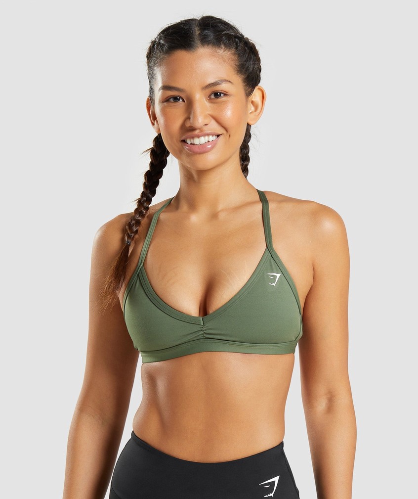 Olive Women's Gymshark Minimal Sports Bra | USA-94063