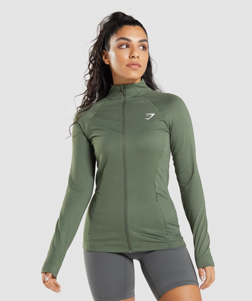 Olive Women's Gymshark Training Jackets | USA-47106