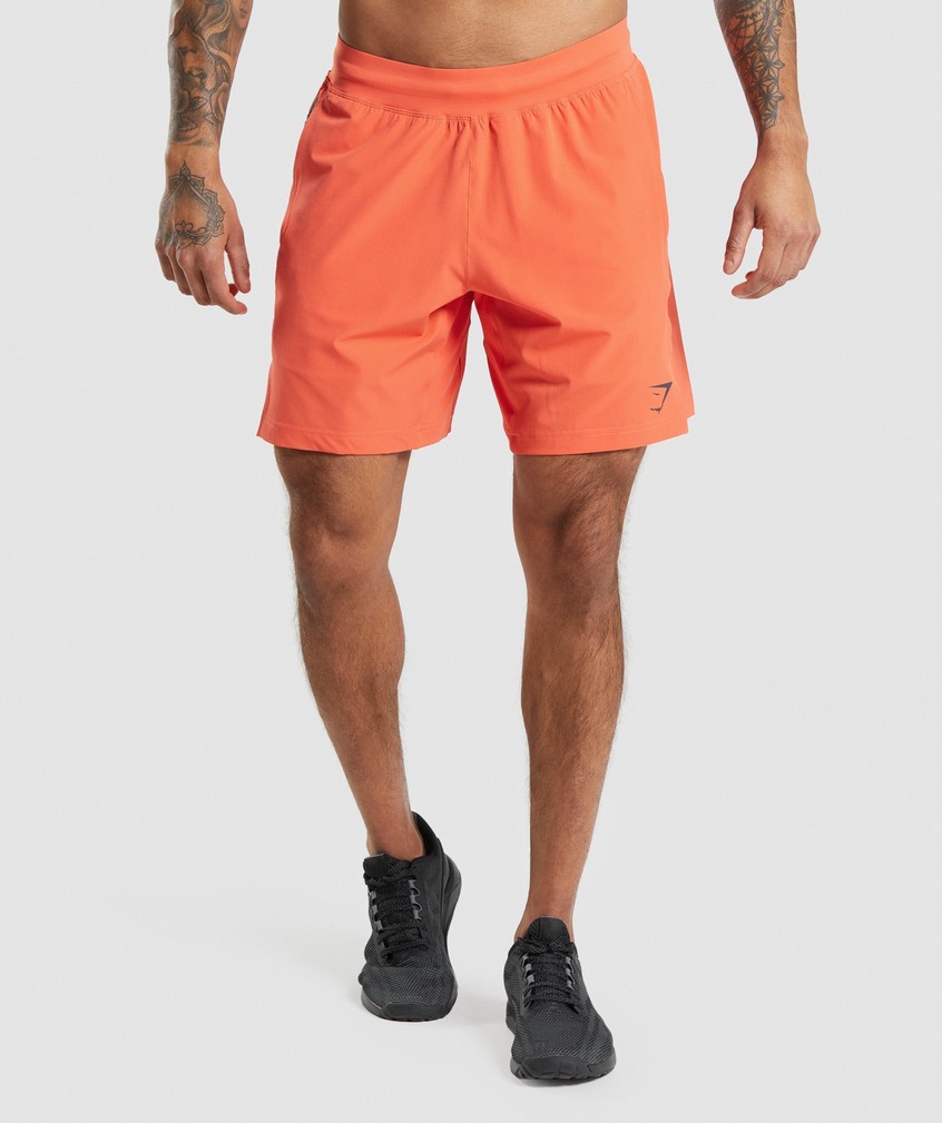 Orange Men's Gymshark Apex 8" Function Shorts | USA-16540