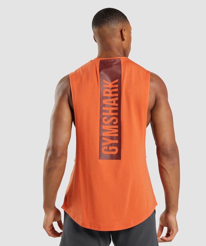 Orange Men's Gymshark Bold Drop Arm Tank | USA-09356