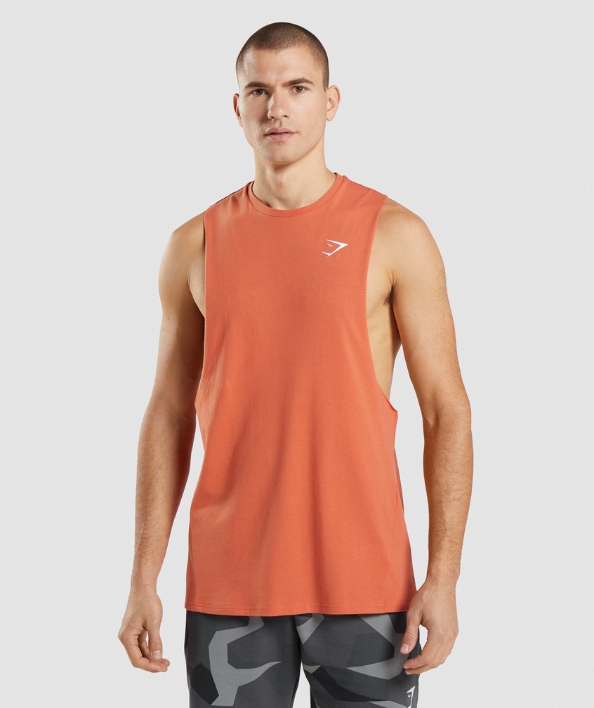 Orange Men's Gymshark Critical Drop Arm Tank | USA-46293