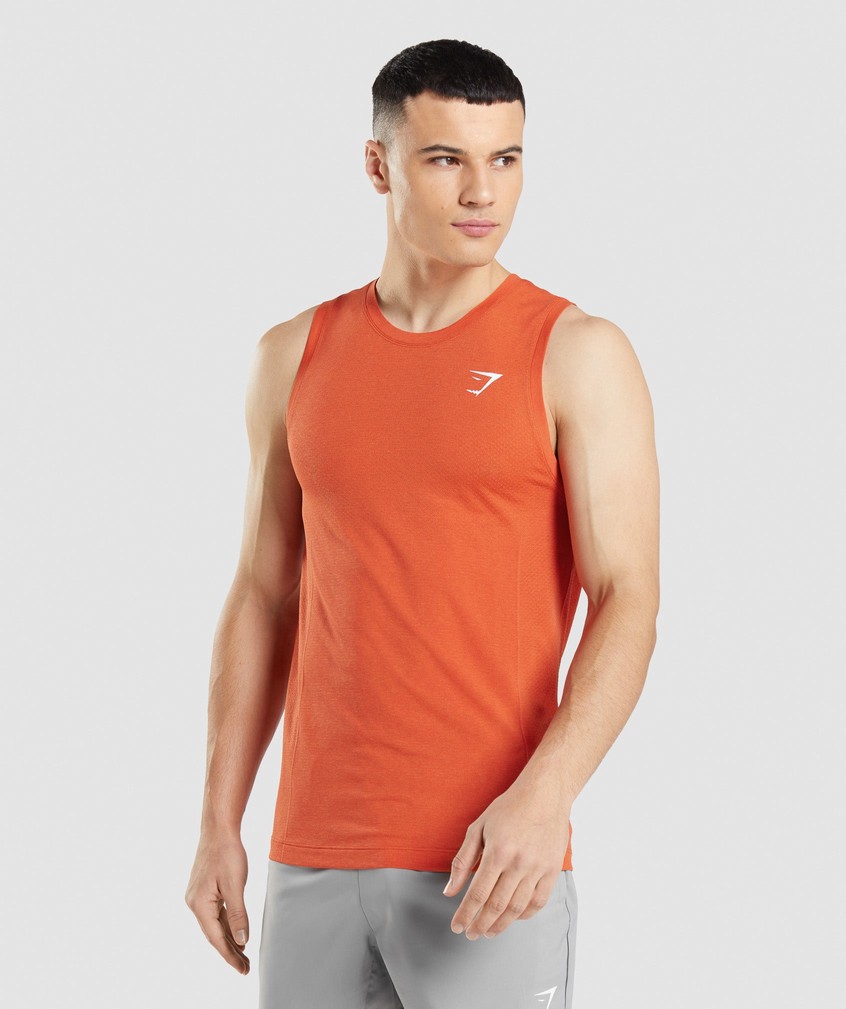 Orange Men's Gymshark Vital Seamless Light Tank | USA-01278