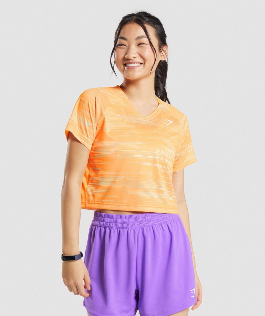 Orange Women's Gymshark Sport Midi T-Shirts | USA-34895