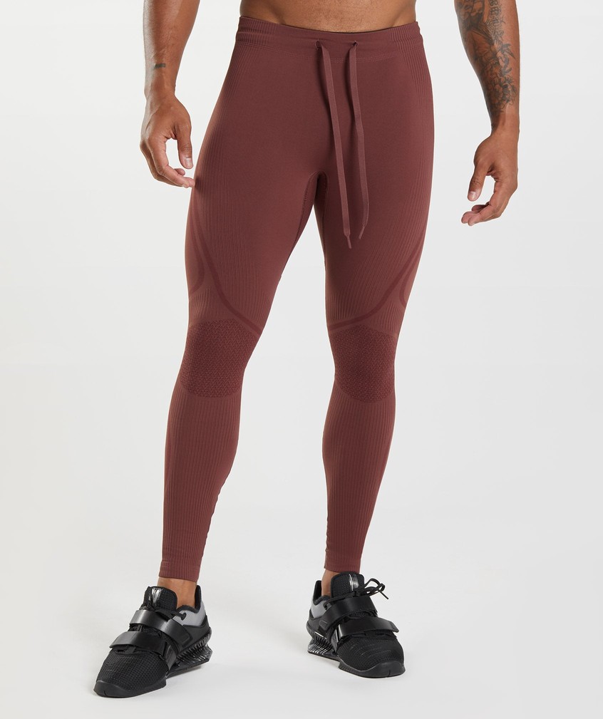 Pink Brown / Burgundy Men's Gymshark 315 Seamless Tights | USA-91705