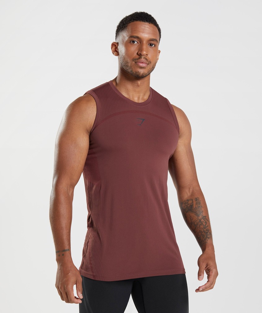 Pink Brown Men's Gymshark 315 Seamless Tank | USA-19476