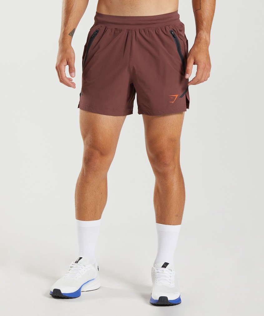 Pink Brown Men's Gymshark Apex 5" Perform Shorts | USA-73265