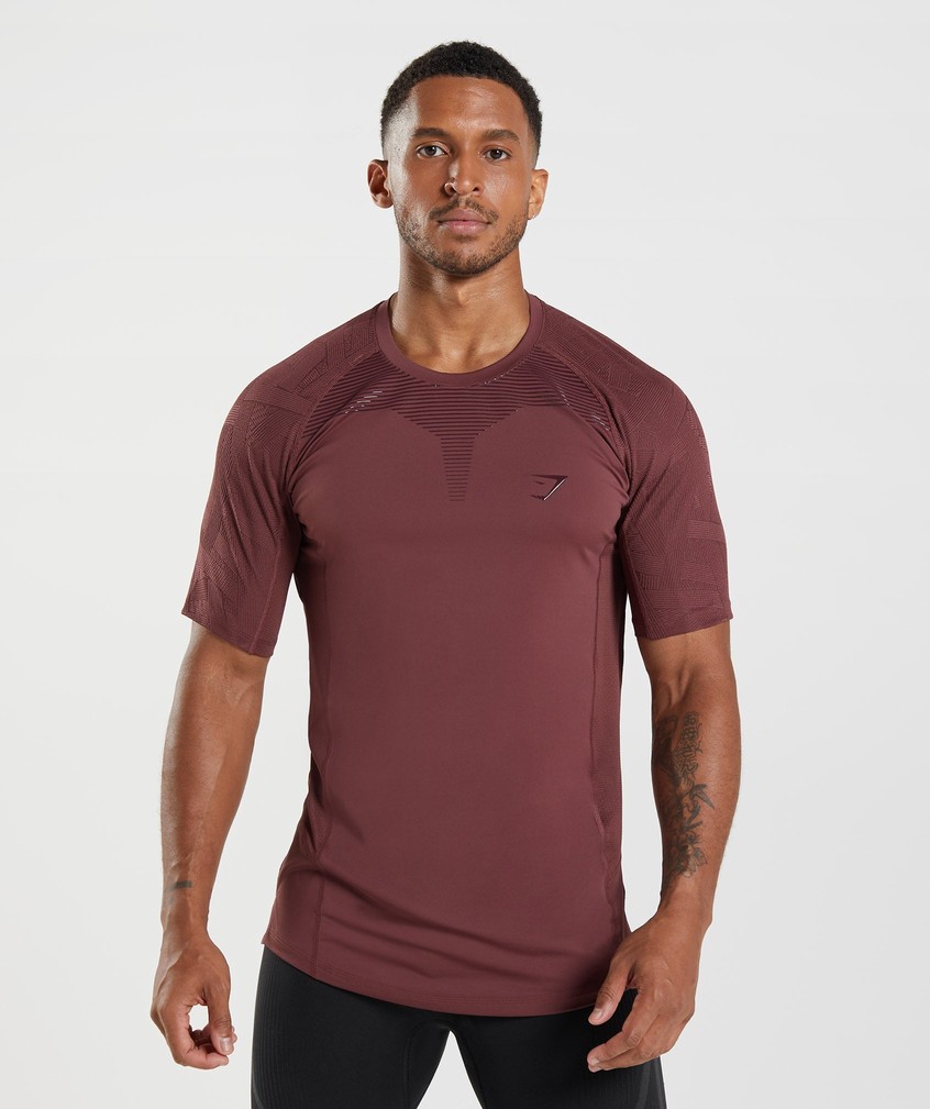 Pink Brown Men's Gymshark Form T-Shirts | USA-93584