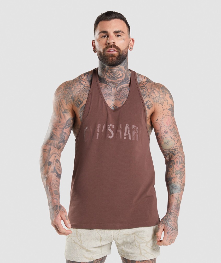 Pink Brown Men's Gymshark Power Stringer | USA-25190