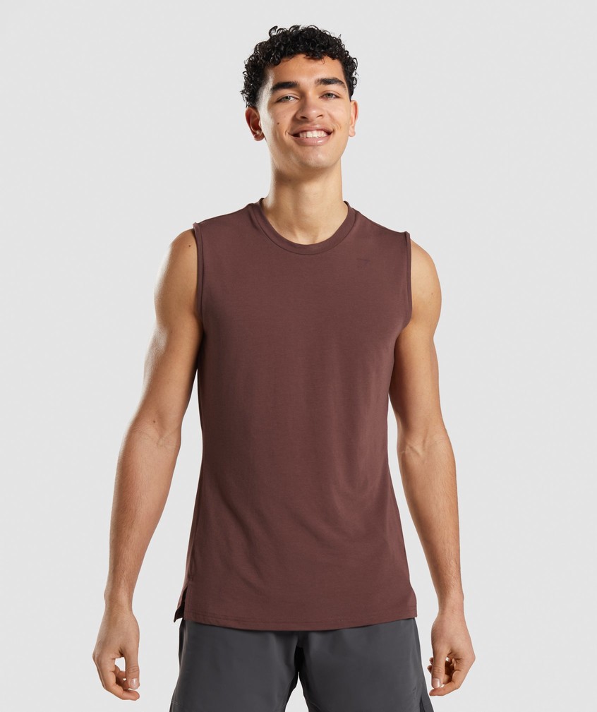 Pink Brown Men's Gymshark Studio Amplify Tank | USA-18637