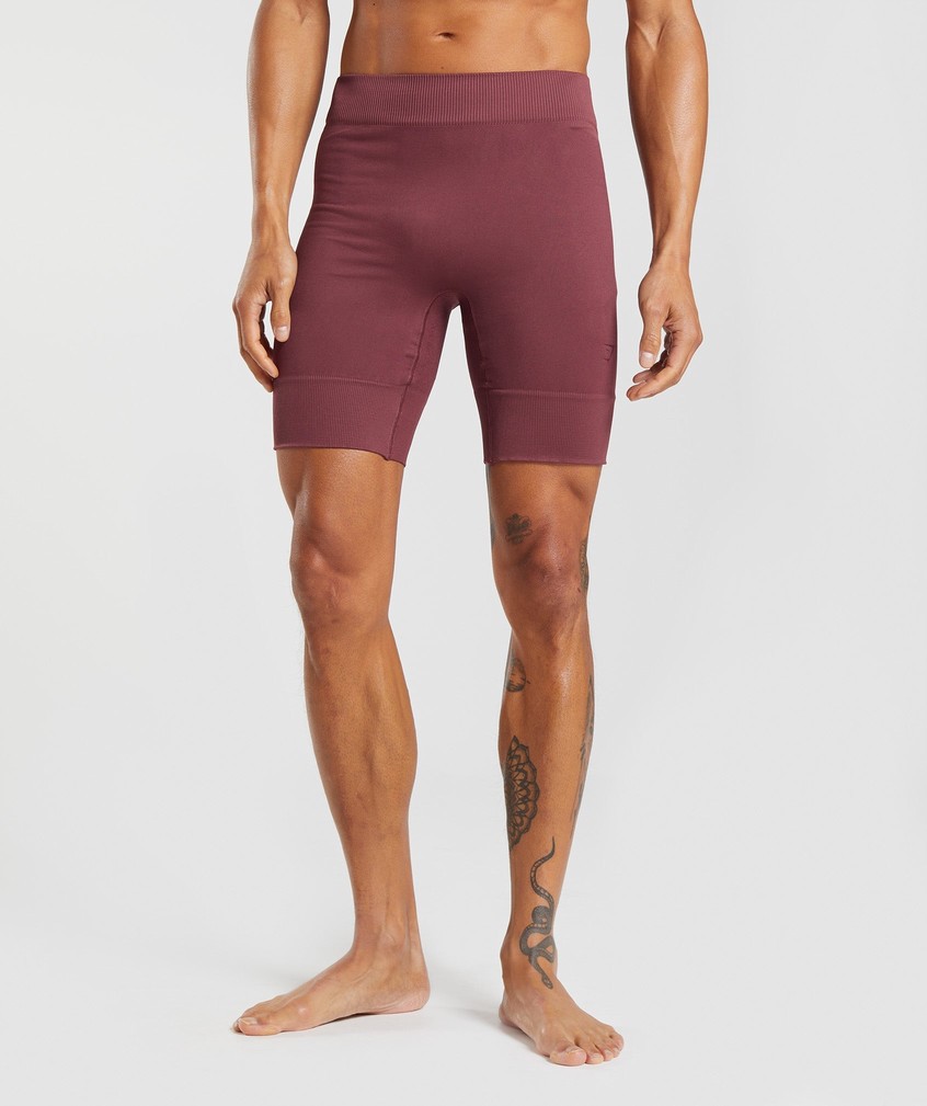 Pink Brown Men's Gymshark Studio Seamless 7" Shorts | USA-07812