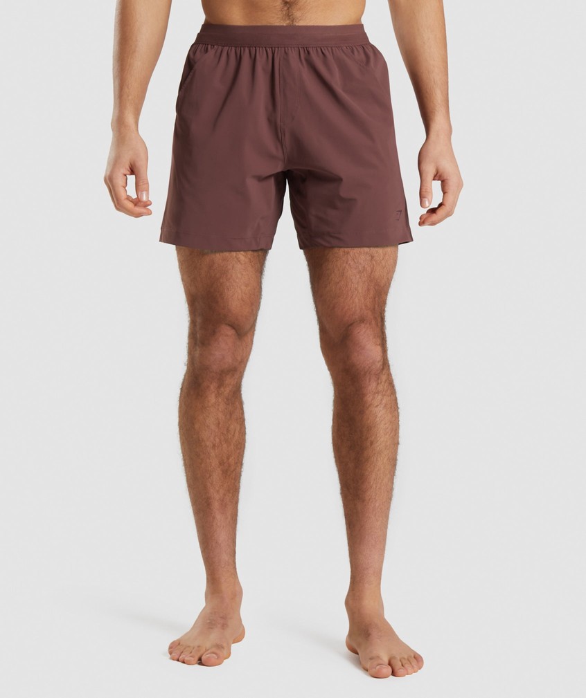 Pink Brown Men's Gymshark Studio Shorts | USA-43906