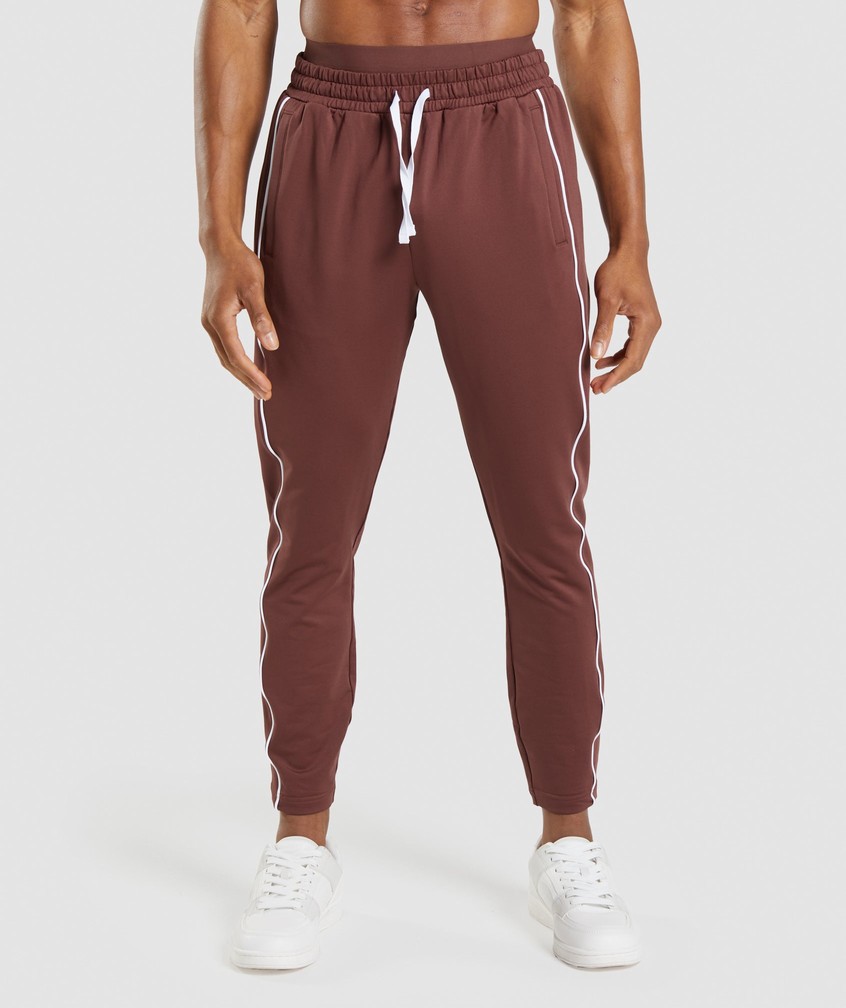 Pink Brown / White Men's Gymshark Recess Joggers | USA-58362