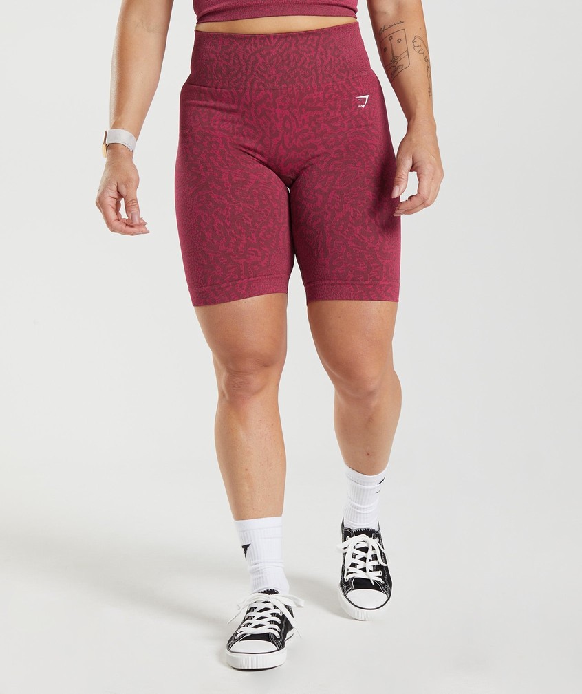 Pink Brown Women's Gymshark Adapt Animal Seamless Cycling Shorts | USA-72135