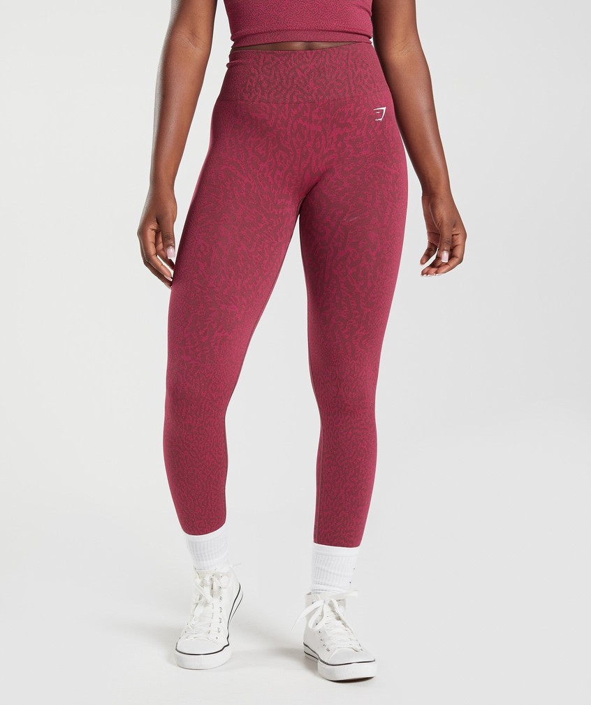 Pink Brown Women's Gymshark Adapt Animal Seamless Leggings | USA-84173