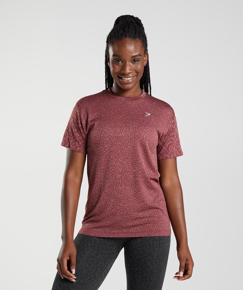 Pink Brown Women's Gymshark Adapt Animal Seamless T-Shirts | USA-93526