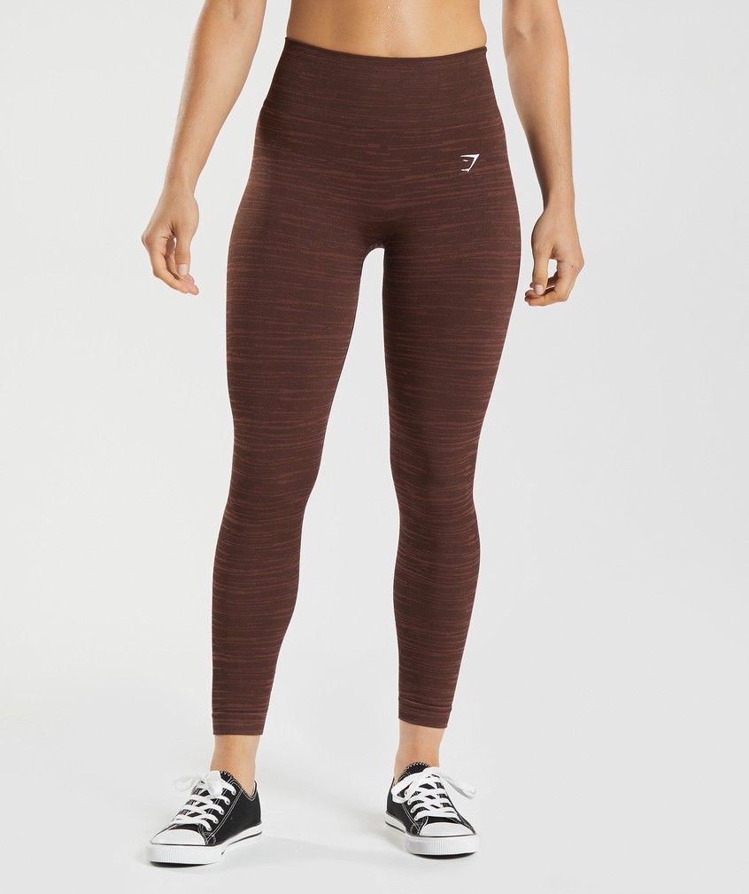 Pink Brown Women's Gymshark Adapt Marl Seamless Leggings | USA-07564