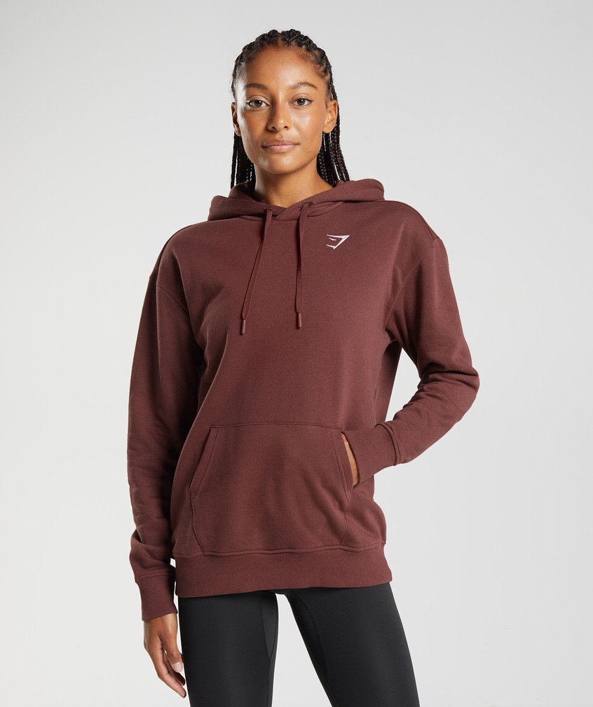 Pink Brown Women's Gymshark Training Oversized Hoodie | USA-48369