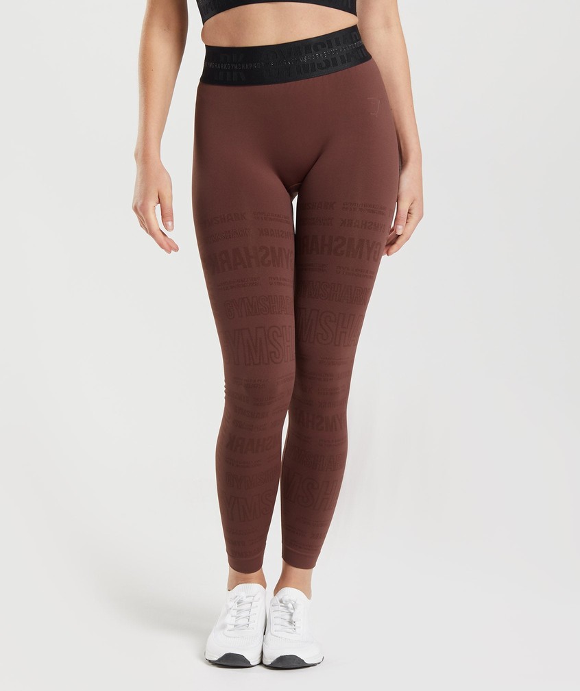 Pink Brown Women's Gymshark Vision Leggings | USA-28670